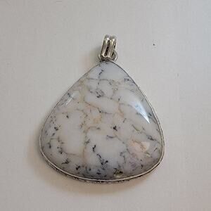 Necklace Pendants Dendritic Opal Handmade Jewelry Floral Sterling Silver Setting